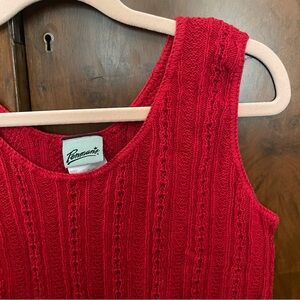 VTG cherry red cotton knit tank